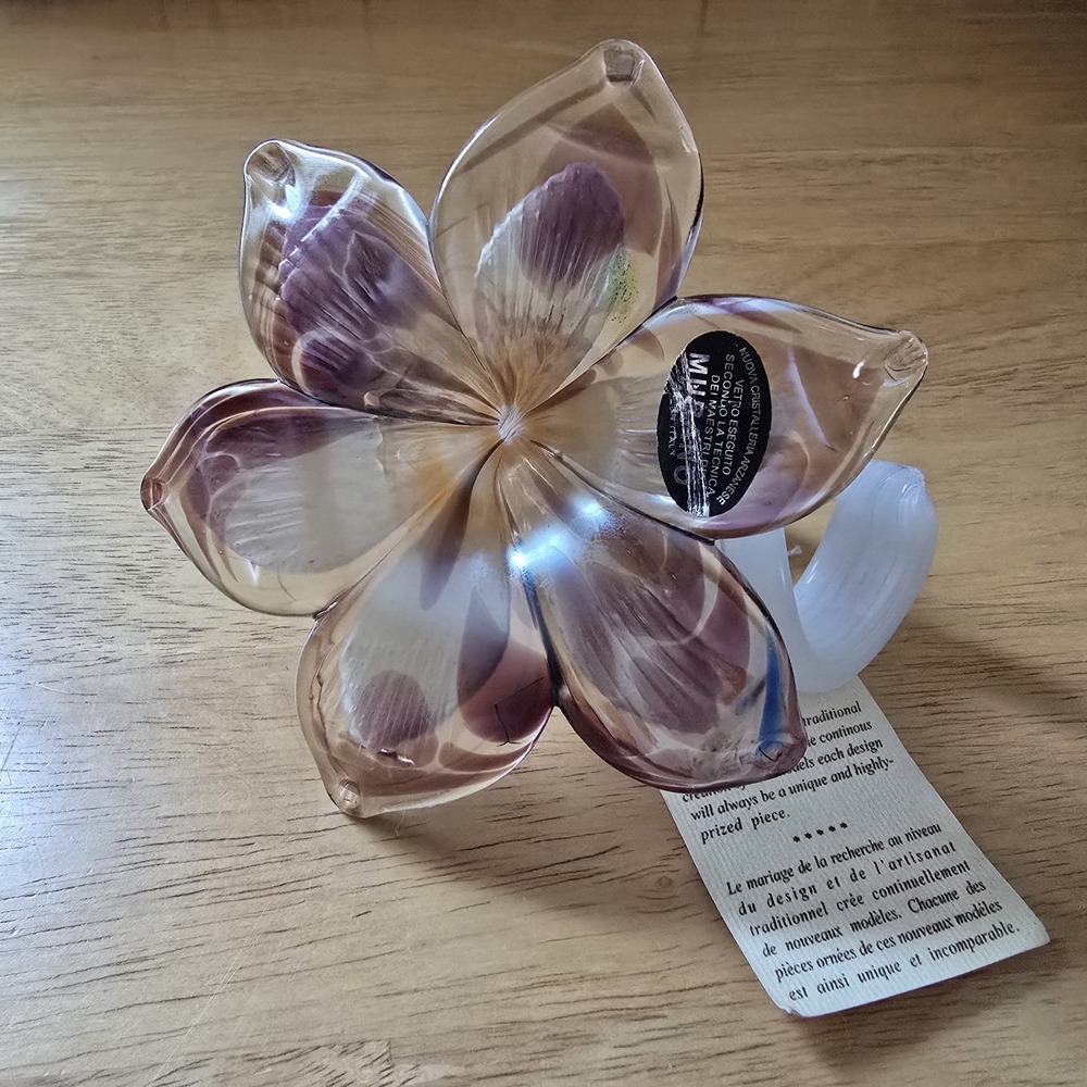 Italian Art Glass Flower Murano-Style Nuova Cristalleria Arzanese‎